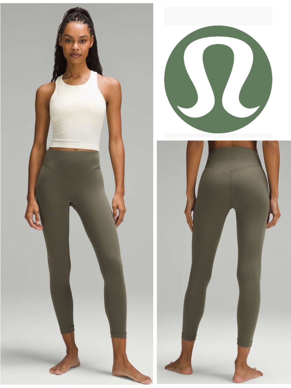 Lululemon Wunder Under SmoothCover High-Rise Tight 25" in Army Green